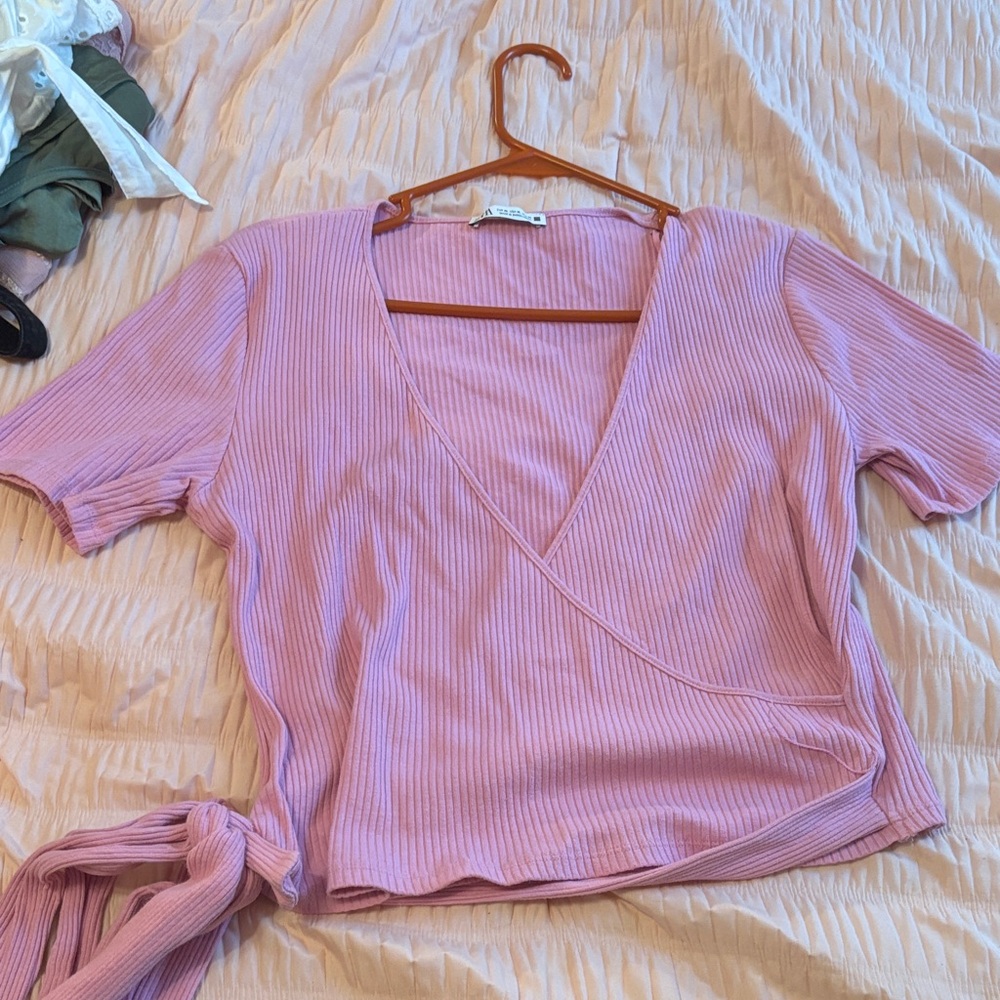Zara Ribbed Lavender Top - Picture 3 of 3